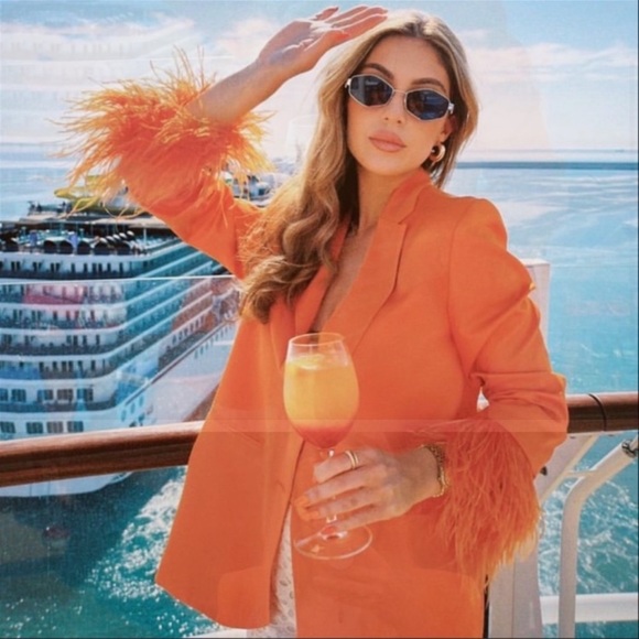 Zara Limited Edition Feathered Blazer Size M - Picture 6 of 17